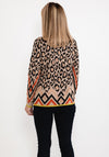 I’cona Animal & Line Print Sweater, Camel Multi