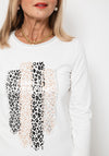 I’cona Animal Print Rhinestone T-Shirt, White