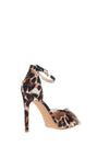 Zen Collection Diamante Mesh Bow Heeled Court Shoes, Leopard