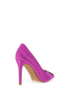 Zen Collection Satin Brooch Heeled Shoe, Purple
