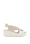 Igi & Co Leather Cross Over Strap Platform Sandals, Nude