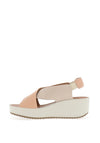 Igi & Co Leather Cross Over Strap Platform Sandals, Blush