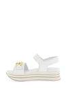Igi & Co Leather Chain Platform Sandals, White