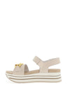 Igi & Co Leather Chain Platform Sandals, Beige