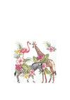 IHR Safari Park Napkins, White Multi