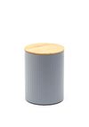 Ideal Home Range Medium Ribbed Storage Tin with Bamboo Lid, Grey