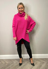 Seventy1 One Size Ribbed Long Jumper, Fuchsia