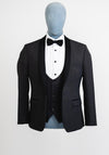 Torre Plain 3 Piece Tuxedo Suit, Black