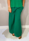 Seventy1 One Size Linen Wide Leg Trousers, Green