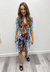 Seventy1 One Size Floral Tunic Dress, Teal Multi
