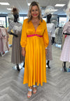 Birélin Wrap Style Dress, Yellow & Pink