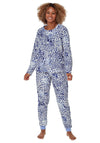 Indigo Sky Soft Fleece Leopard Print Pyjama Set, Blue