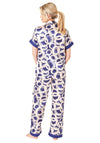 Indigo Sky Ring Print Satin Pyjama Set, Navy
