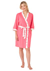 Indigo Sky Flamingo Kimono Robe, Pink