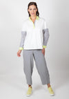Inco Laser Cut Sleeve Oversize Shirt, White Multi