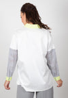 Inco Laser Cut Sleeve Oversize Shirt, White Multi