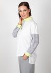 Inco Laser Cut Sleeve Oversize Shirt, White Multi