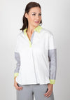 Inco Laser Cut Sleeve Oversize Shirt, White Multi