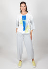 Inco Abstract Paint Print Relaxed Top, Ice Multi