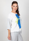 Inco Abstract Paint Print Relaxed Top, Ice Multi