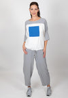 Inco Square Print Relaxed Top, Grey Multi