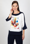 Inco Abstract Art Print Top, Navy Multi