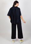 Inco Cowl Neck Cape Top, Navy