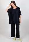 Inco Cowl Neck Cape Top, Navy
