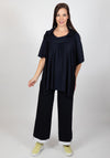 Inco Cowl Neck Cape Top, Navy