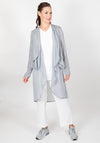 Inco Textured Chiffon Mix Long Open Jacket, Grey