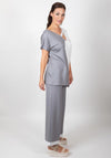 Inco Cut Out Colour Block Top, White & Grey