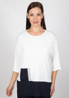 Inco Contrast Pocket Top, Navy