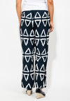I.nco Abstract Print Wide Leg Trousers, Navy