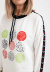 Inco Drawstring Collar Pullover, White Multi