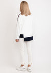 Inco Drawstring Collar Pullover, White Multi