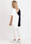 Inco Cut Out Colour Block Top, White & Navy