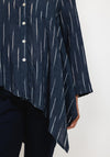 Inco Asymmetric Hem Texture Shirt, Navy