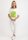 Inco Floral Graphic Print Top, White & Lime
