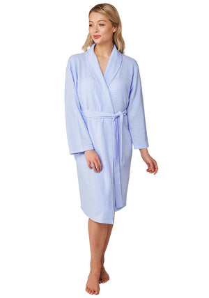 Indigo Sky Waffle Print Dressing Gown, Blue