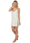 Indigo Sky Satin Nightdress & Dressing Gown Set, White