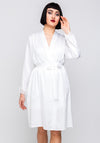 Indigo Sky Satin Nightdress & Dressing Gown Set, White