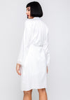 Indigo Sky Satin Nightdress & Dressing Gown Set, White
