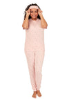 Indigo Sky Star Print Pyjama, Scrunchie & Eye Mask Set, Pink