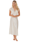 Indigo Sky Satin Lace Trim Nightdress, Champagne