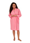 Indigo Sky Waffle Shawl Collar Dressing Gown, Pink