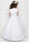 Isabella IS21973 Glitter Shimmer Tulle Communion Dress, White