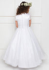 Isabella IS21973 Glitter Shimmer Tulle Communion Dress, White