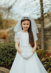 Isabella Pearl Embellished Communion Dress, White