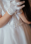Isabella Collar Lace Bodice Communion Dress, White
