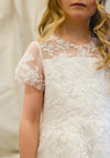 Isabella IS21943 Lace Bodice Tulle Communion Dress, White